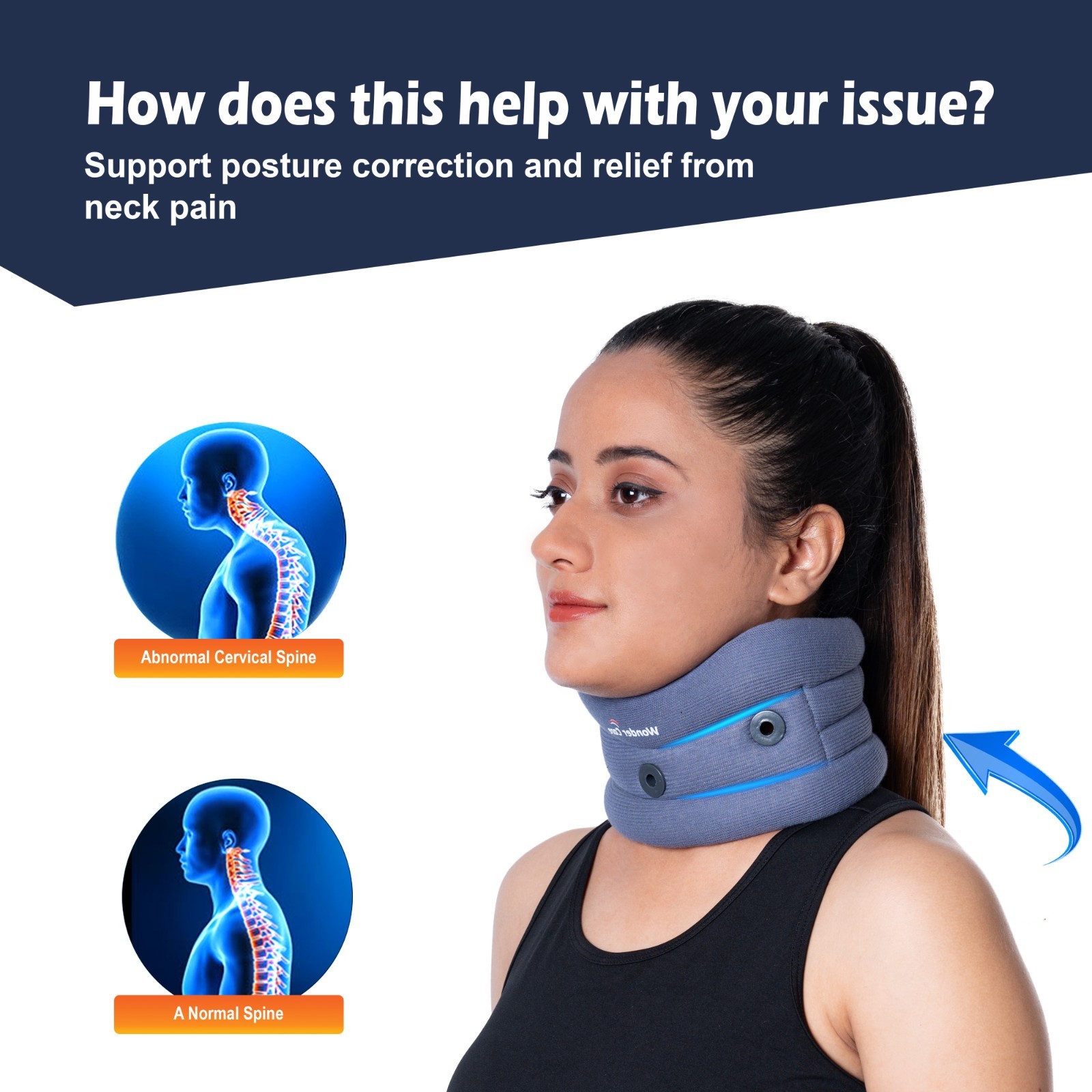 Adjustable Collar Neck Support Brace Soft Cervical Traction Device Pain Relief