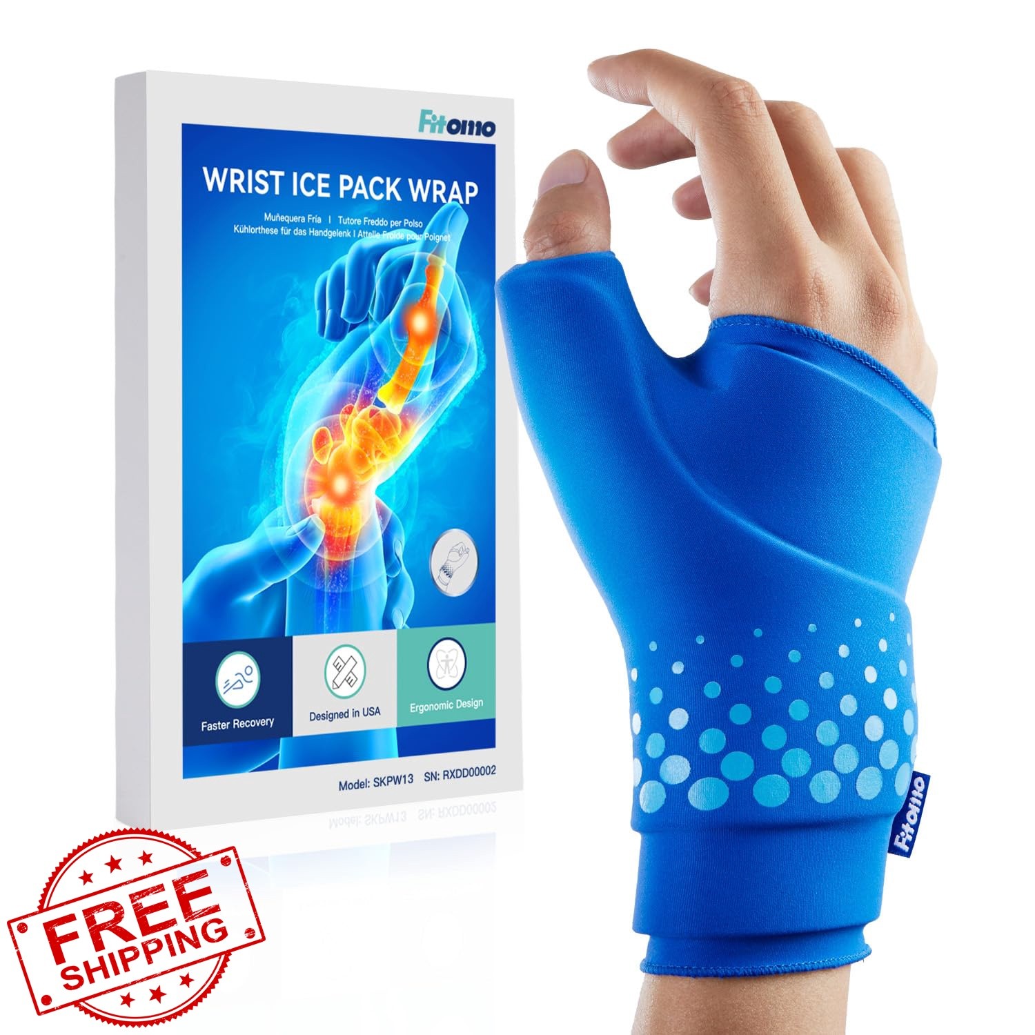 Fitomo Thumb Wrist Ice Pack Blue S/M