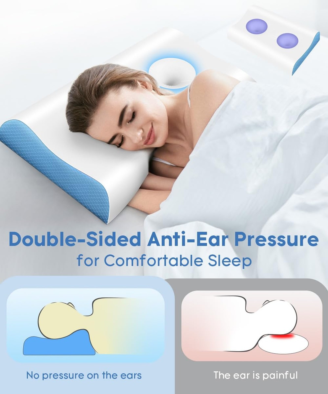 Cervical Pillow for Neck Pain Relief – Contour Pillow Memory Foam Pillows for…