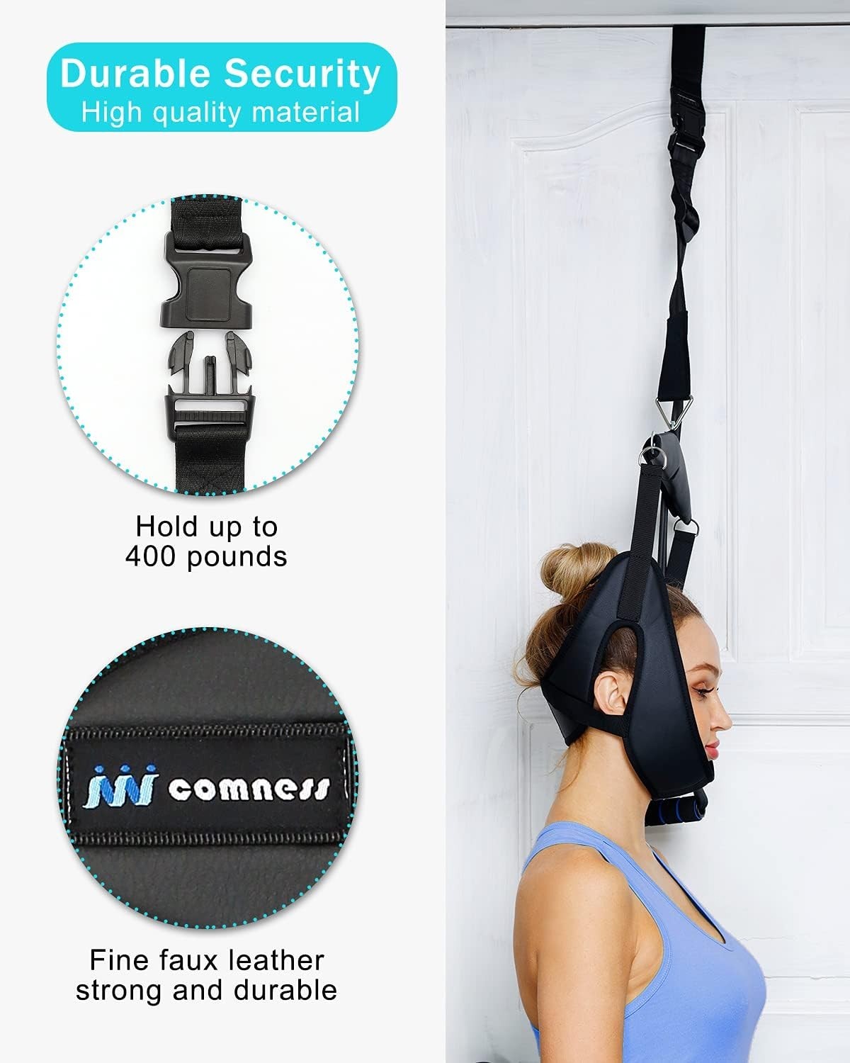 Neck Traction Device Over Door Portable Cervical Neck Pain Relief Therapy
