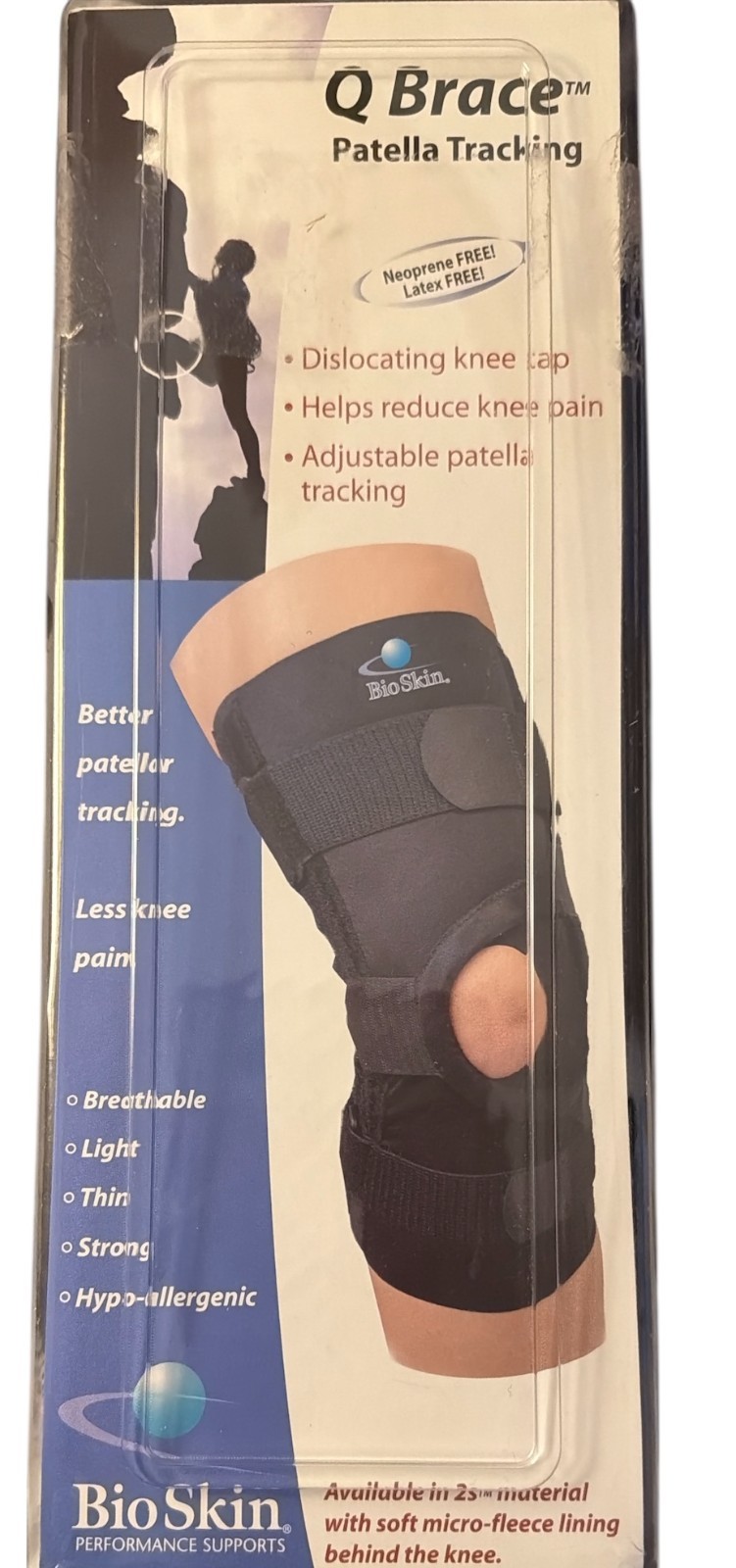 Bio Skin Q Brace Wraparound Knee Brace for Patella Knee Pain Size Small – 51630