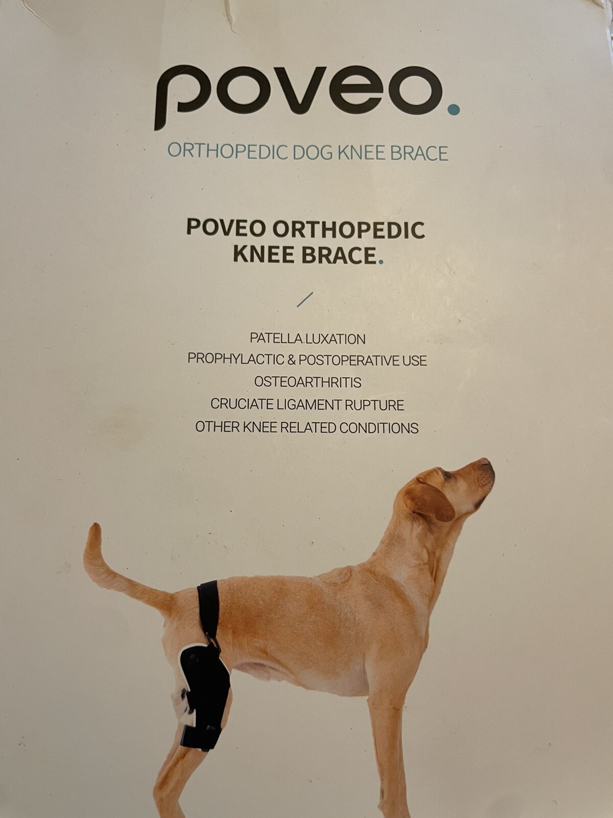 Poveo Orthopedic Dog Knee Brace Right Leg 4XL 85Lbs+ New