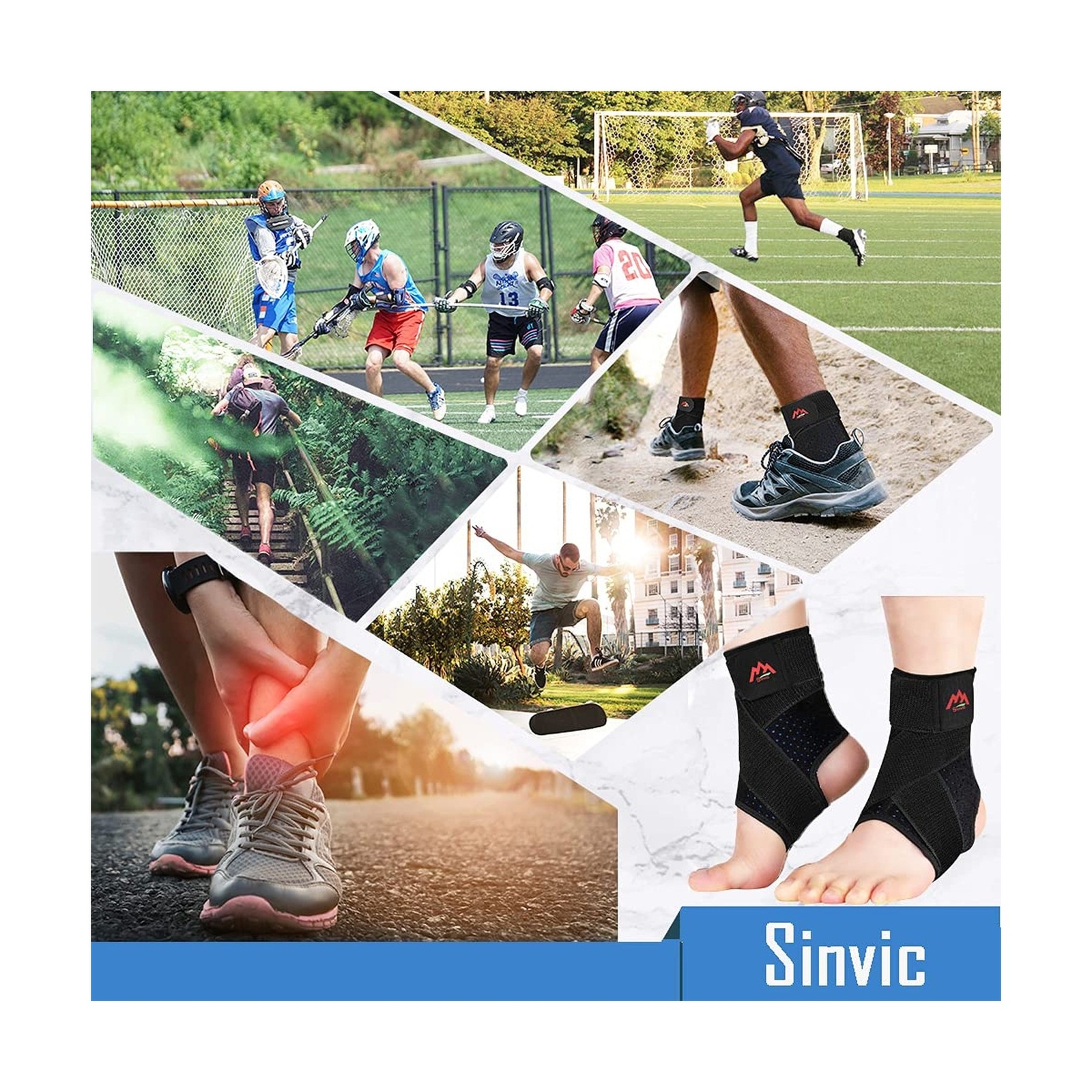 Ankle Brace, 2PCS Ankle Braces for Men & Women, Adjustable Compression Ankle …