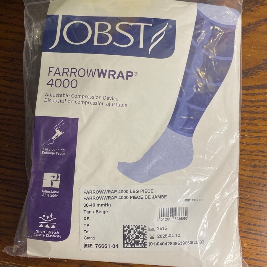 JOBST Farrow Wrap 4000, Extra Small TALL, Tan/Beige 30-40 mmHg 76661-04 NIP Knee