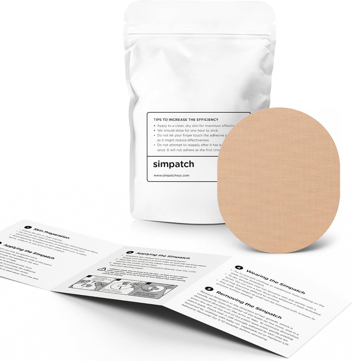 SIMPATCH Universal Adhesive Patch 25-Pack – Waterproof Adhesive, CGM Patches