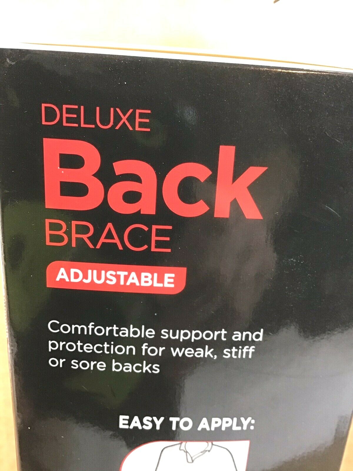 Equate DELUXE ADJUSTABLE BACK BRACE NEW ONE SIZE UNISEX BLACK COLOR – D19
