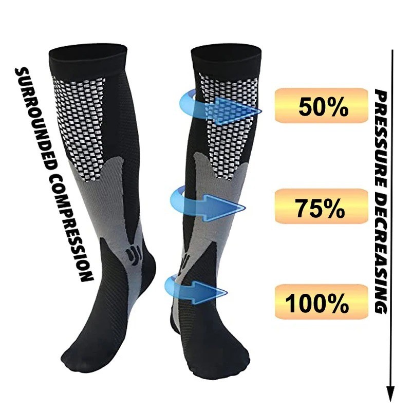 30-40 mmHg Compression Socks | Knee High Support for Running & Athletic Sports