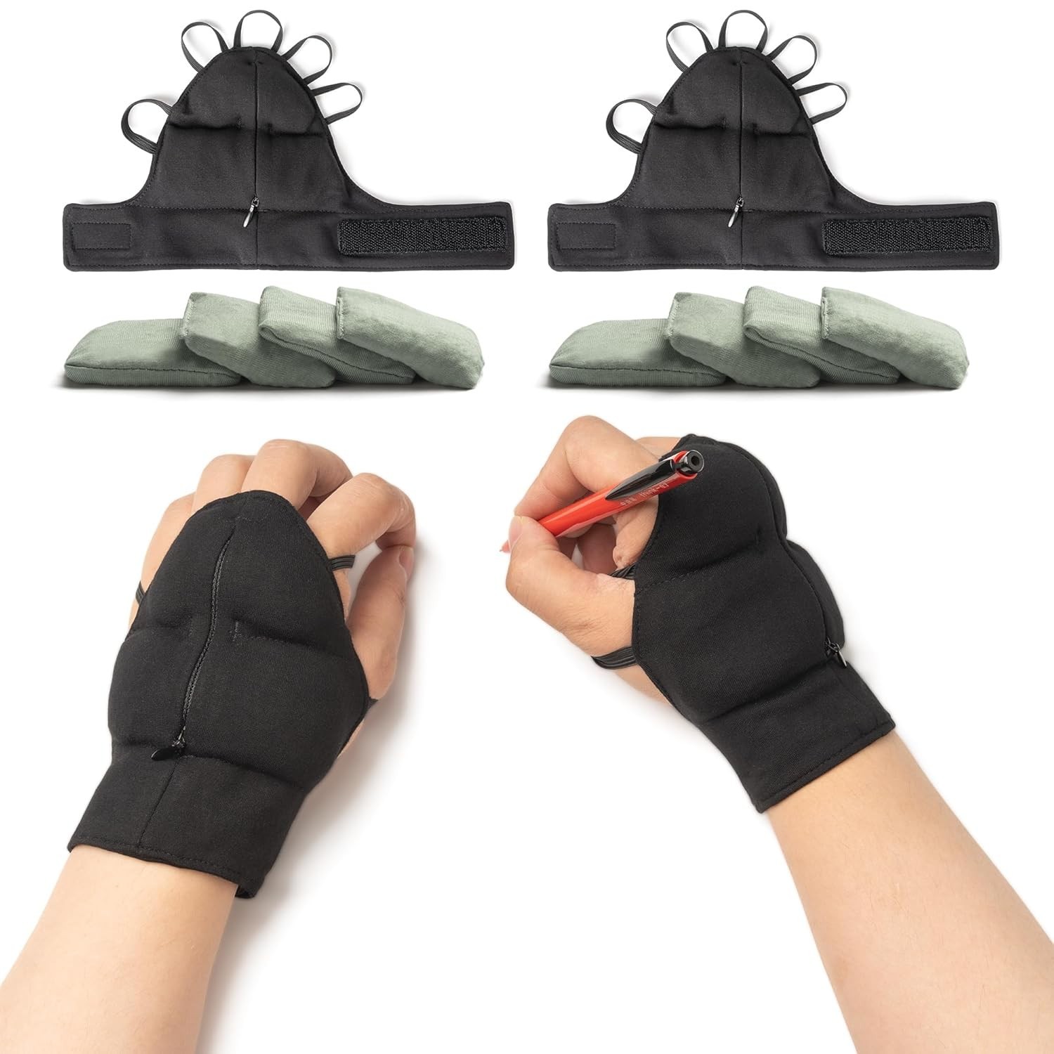 Adjustable Weighted Gloves for Hand Tremors, Adjustable Hand Stability Aid fo…
