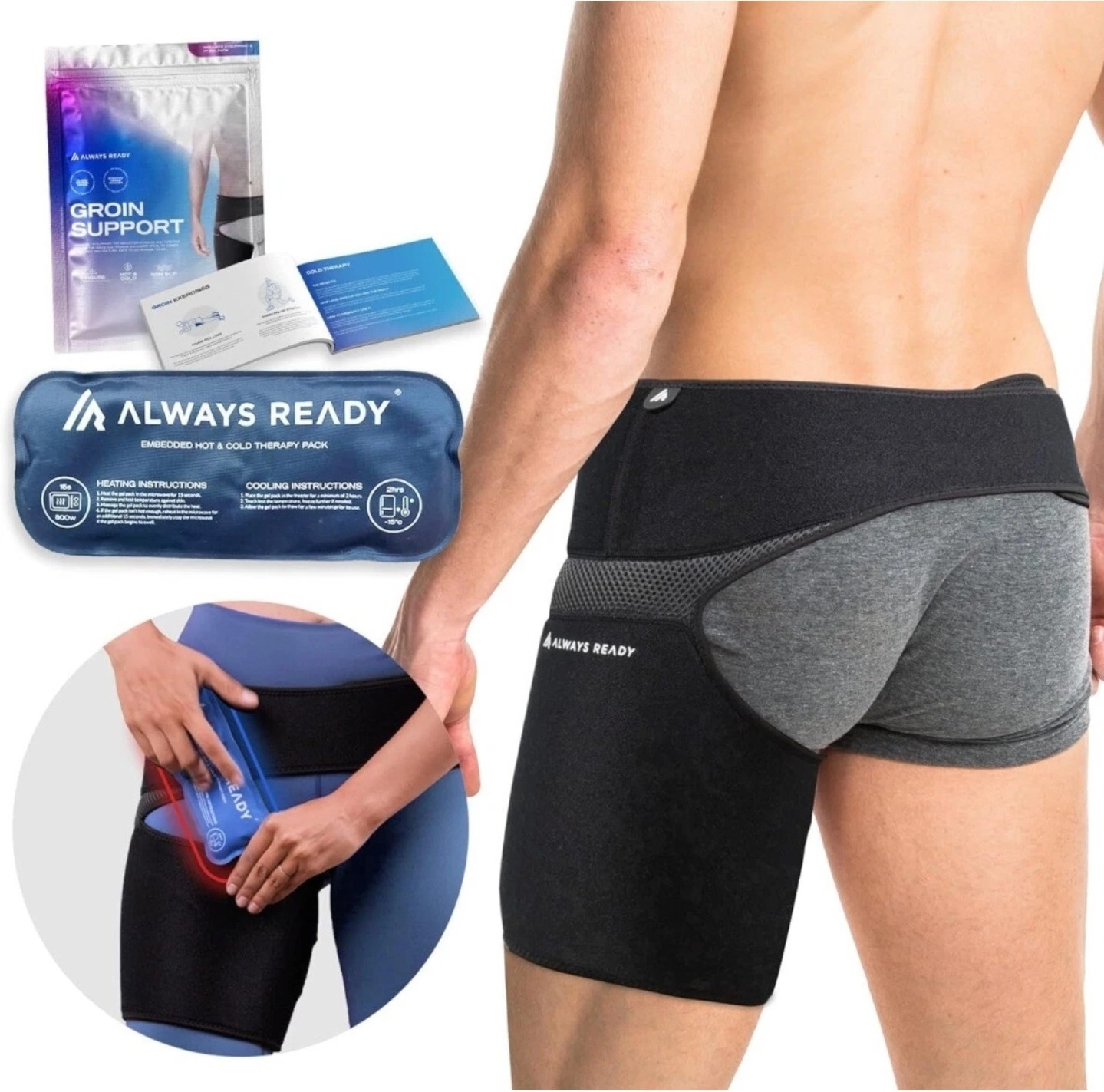 New Hip Groin Brace for Sciatica Pain Relief Hot Cold Gel Pack M-XXL