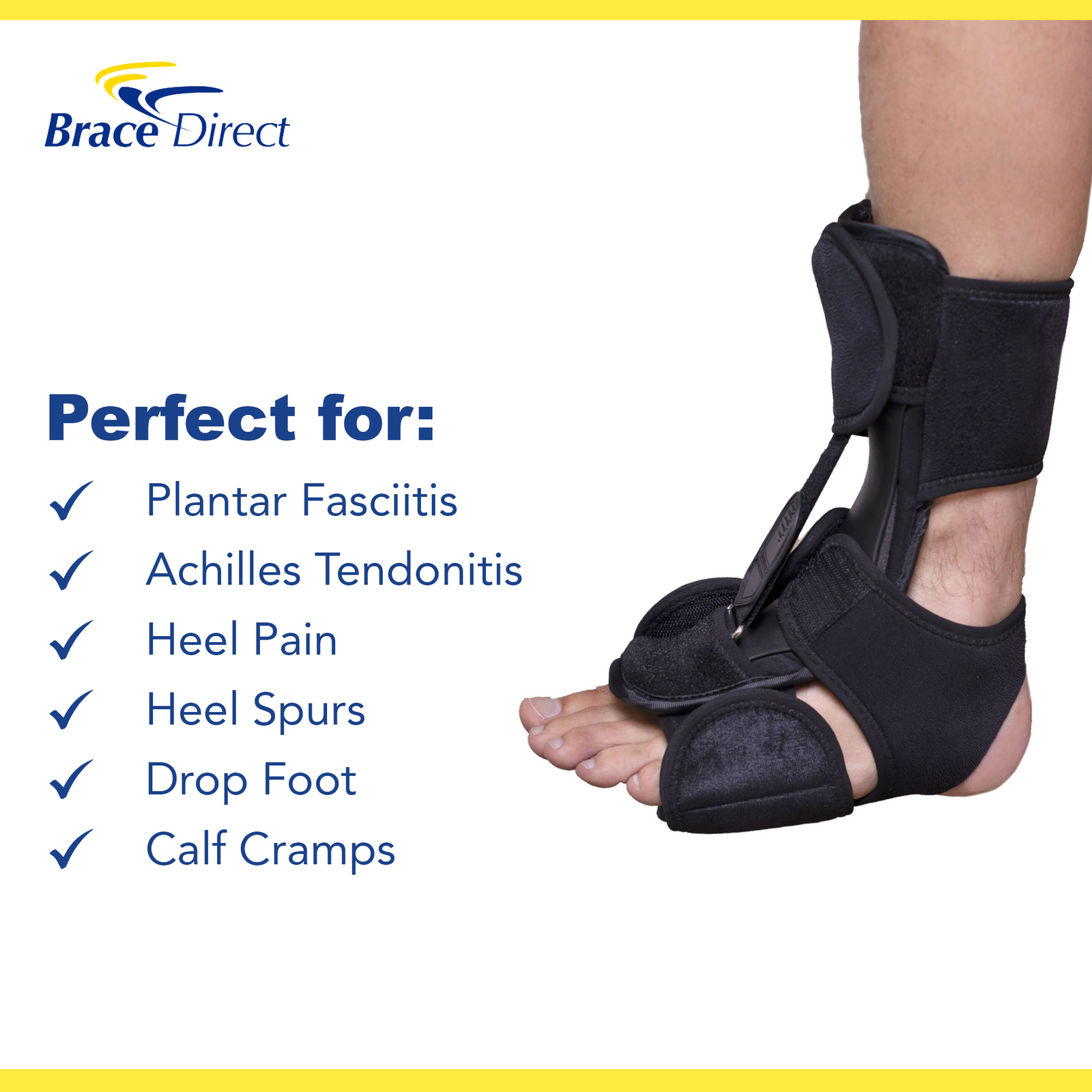 Plantar Fasciitis Premium Dorsal Night Splint -Achilles tendonitis and Foot Pain
