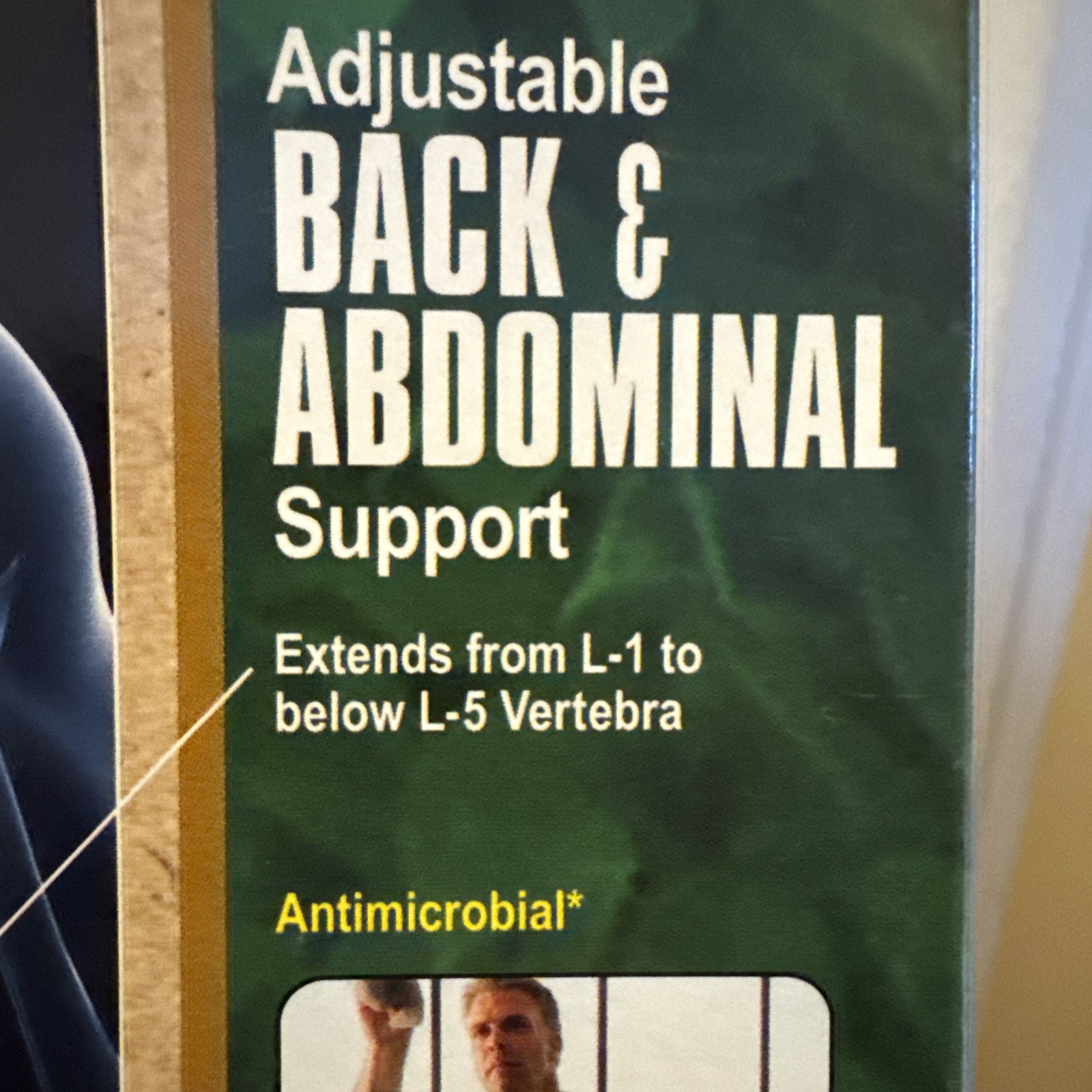 Mueller Green Back & Abdominal Support One-Size Adjustable Antimicrobial
