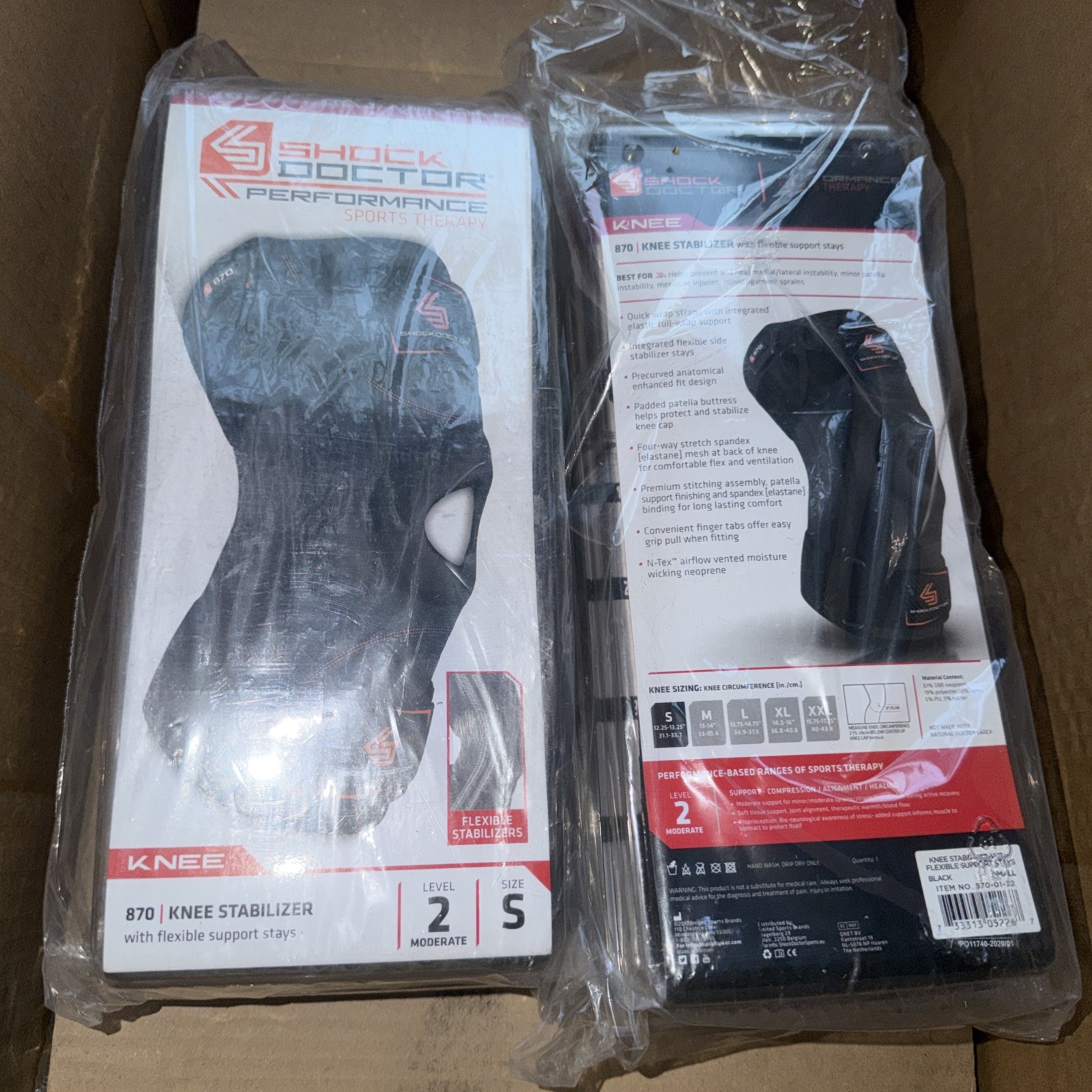 SHOCK DOCTOR KNEE STABILIZER/BRACE 870 SIZE SMALL 12.25”-13.25”
