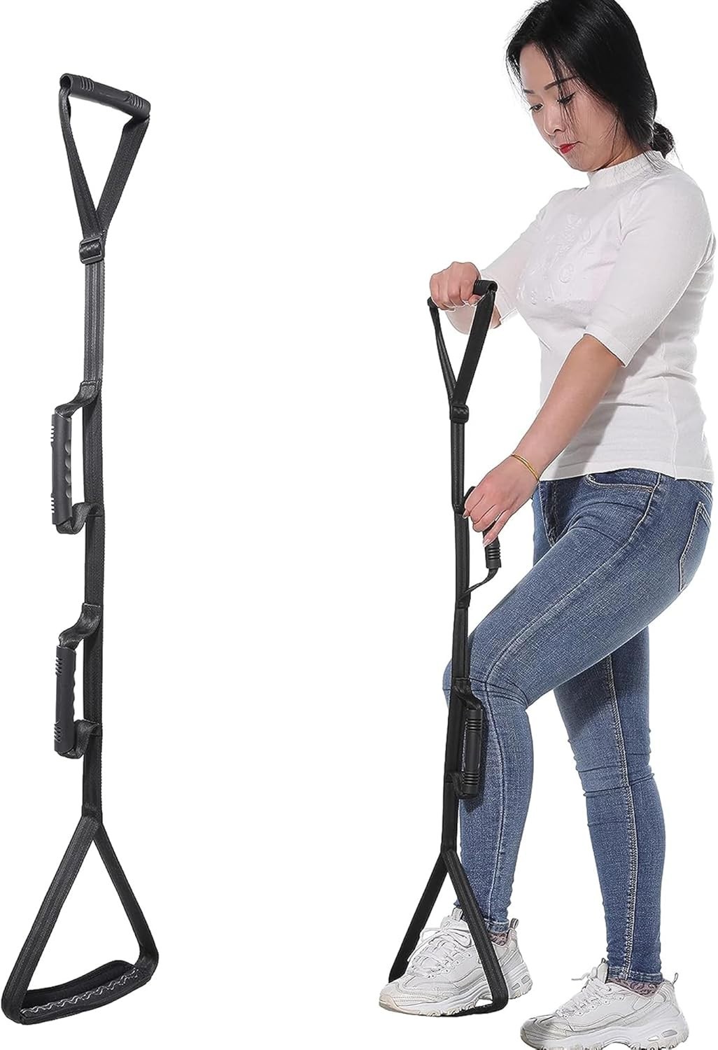 Multi-Loop Leg Lifter Strap with Rubber Grips – Ideal for Hip & Knee Recovery