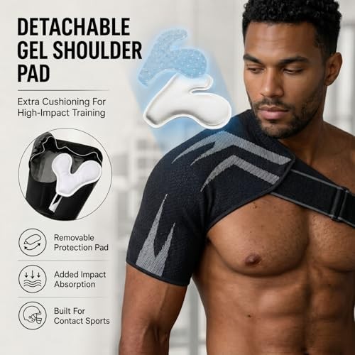 Shoulder Brace with Removable Gel Pad, Adjustable Compression Shoulder XX-Large