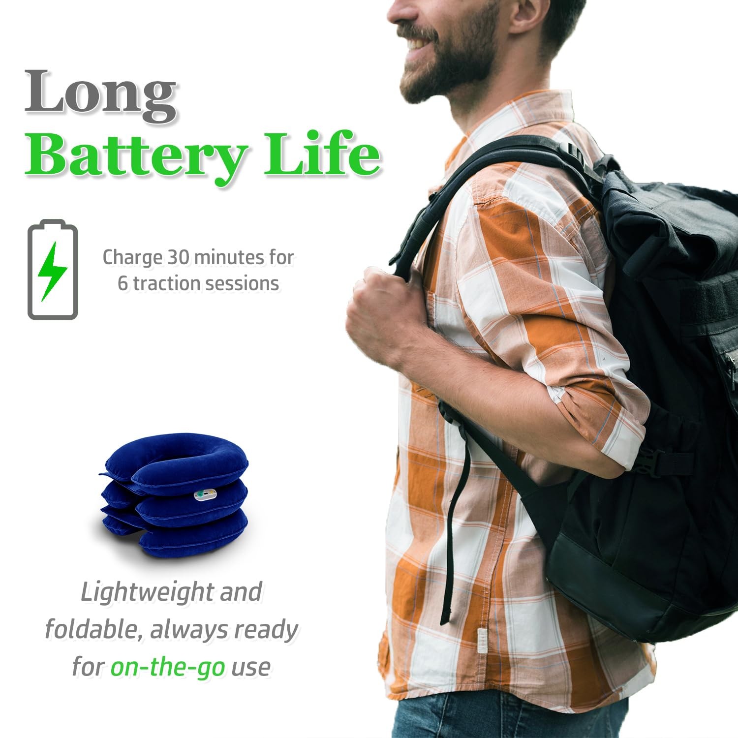 Pump Cervical Neck Traction Device for Neck Pain , -Click-to-Inflate Neck Str…