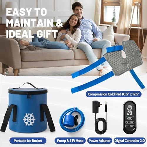 Ice Machine for Knee After Surgery w/Compression, Hip Replacement Cold Therap…