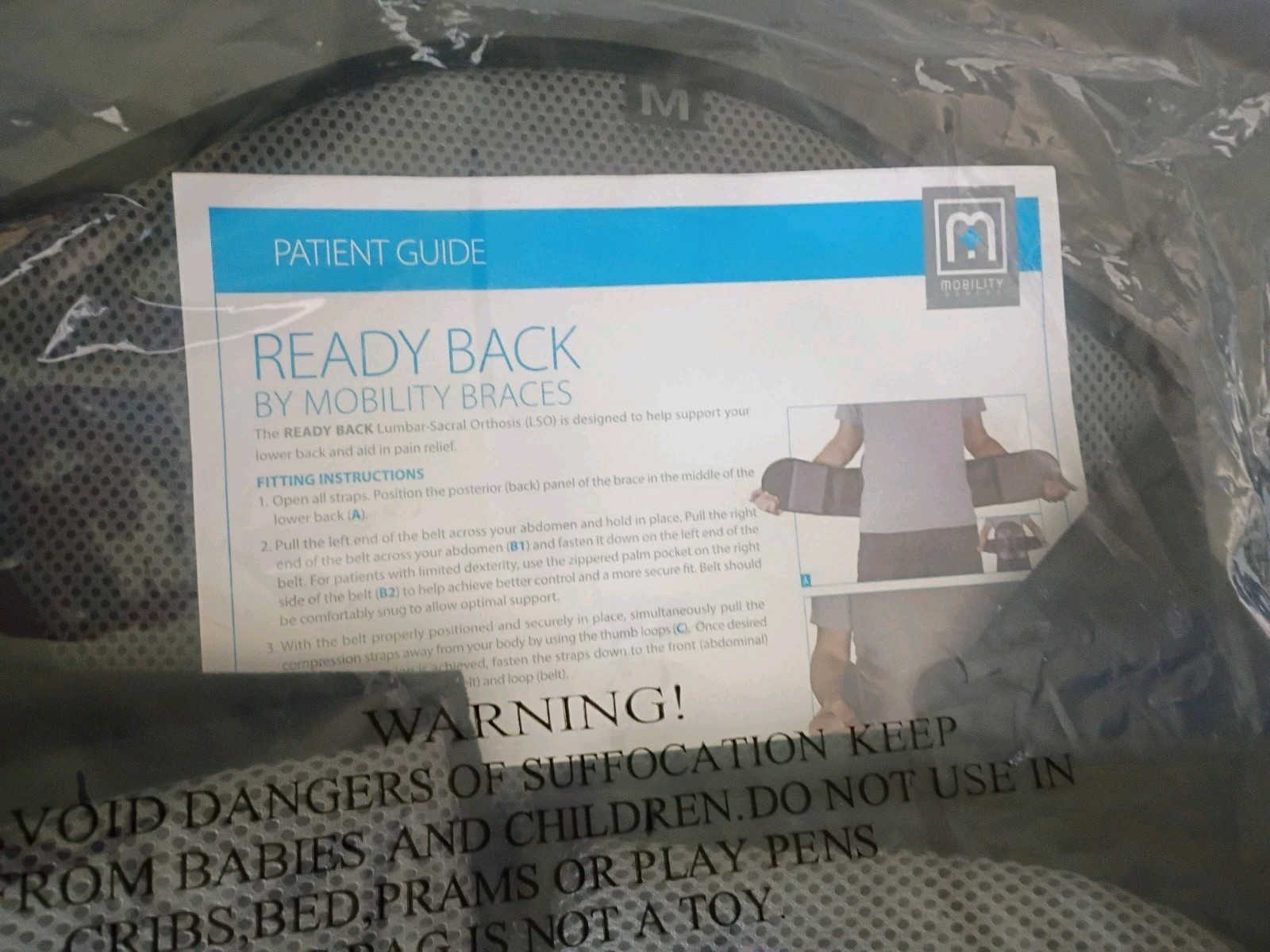 Mobility Braces Ready Back Universal Size Medium Back Brace MBO1UMD Black New