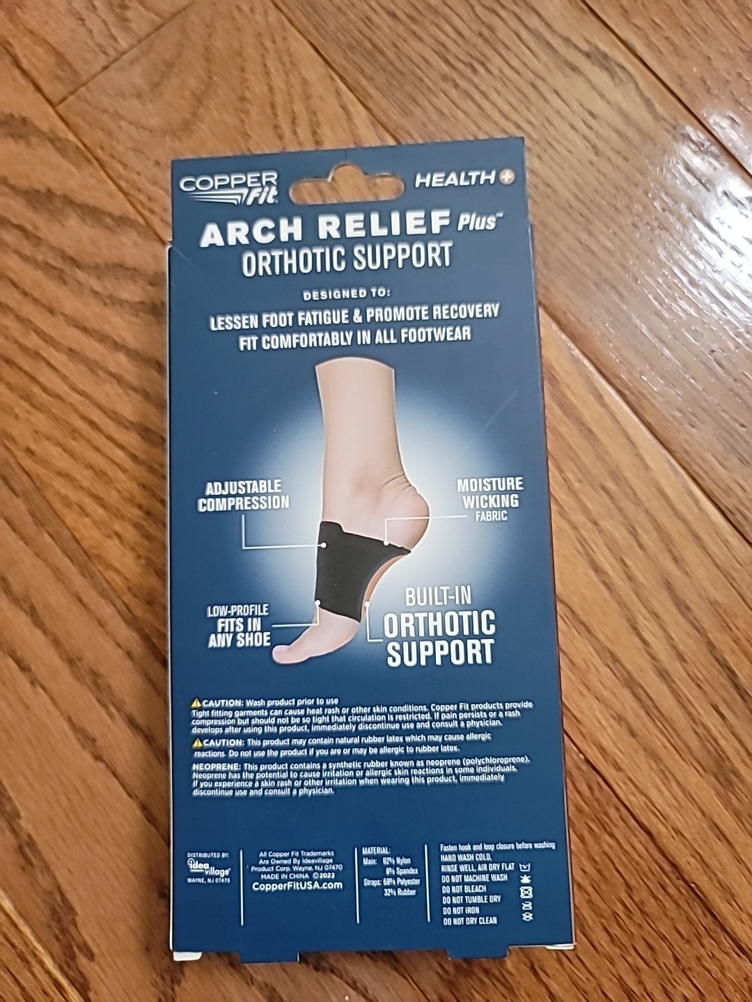 Copper Fit Health Unisex Arch Relief Plus with Built-In Orthotic Support Black