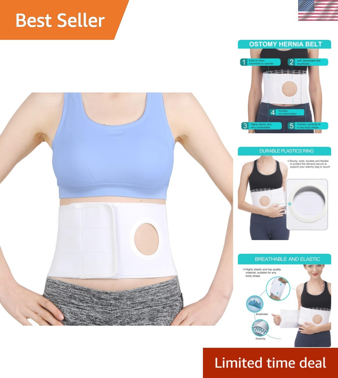 Medical Ostomy Belt Ostomy Hernia Support Belt Abdominal Binder Brace Abdomen…