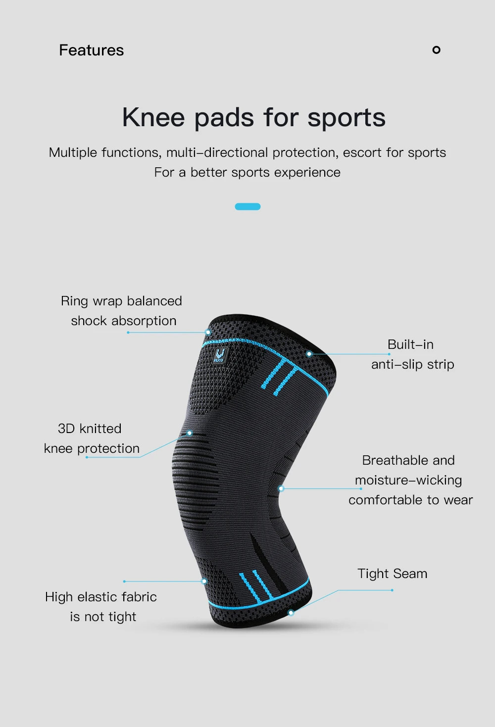 Professional Knee Support Compression Knee Sleeve Anti Slip Silicone Knee Braces