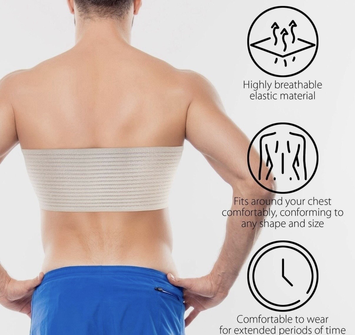 Ortonyx Size L-XXL 6.25″ Rib Brace Elastic Chest Wrap Compression Support Belt