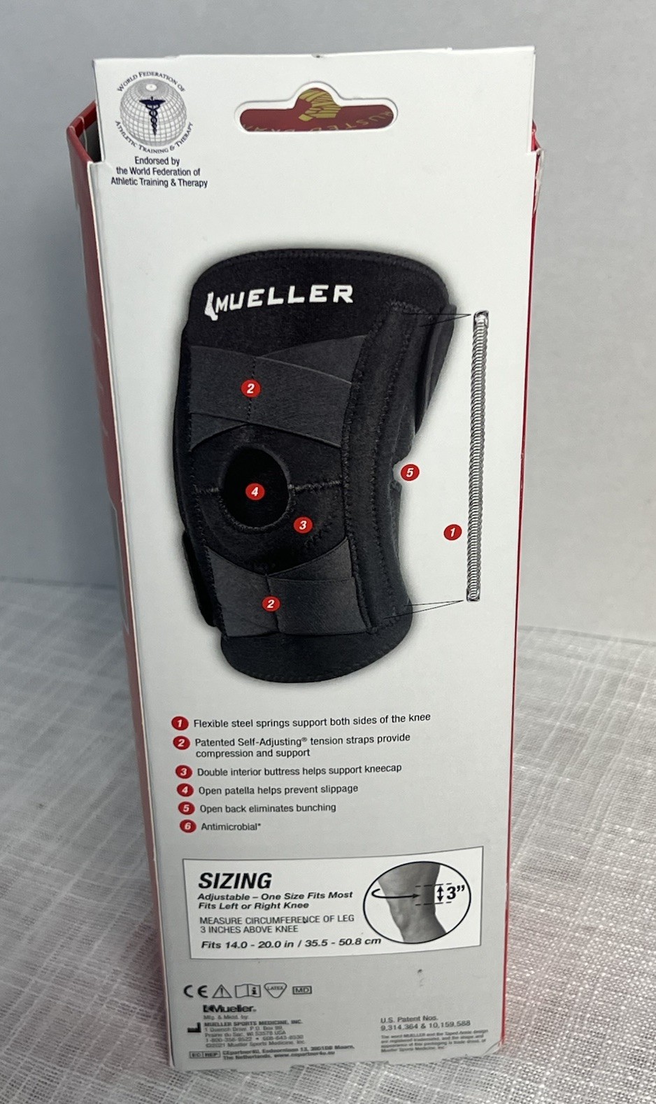 Mueller Adjustable Knee Brace Support, Black, One Size Fits Most