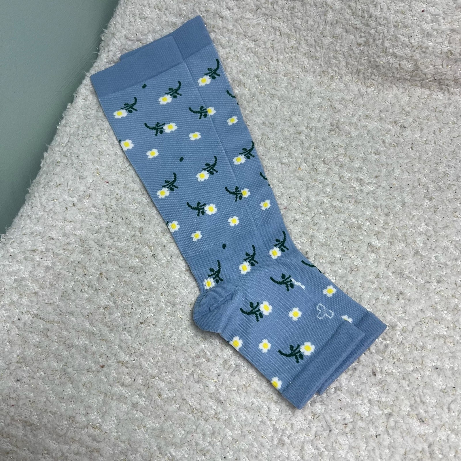Open Toe Compression Socks 3 Pairs Toeless Pink White Blue S/M Size Womens