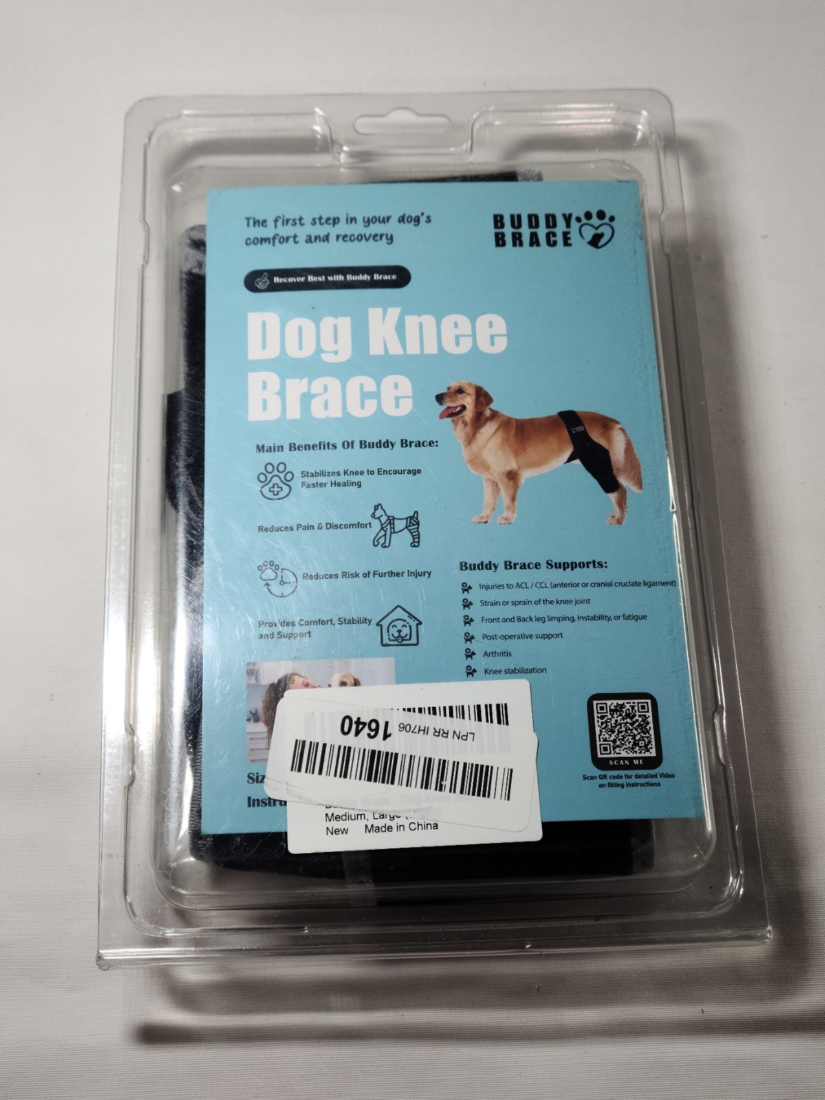Dog Knee Brace – ACL Brace Hind Leg – Dog Hip Brace – Size: M / L Open Box