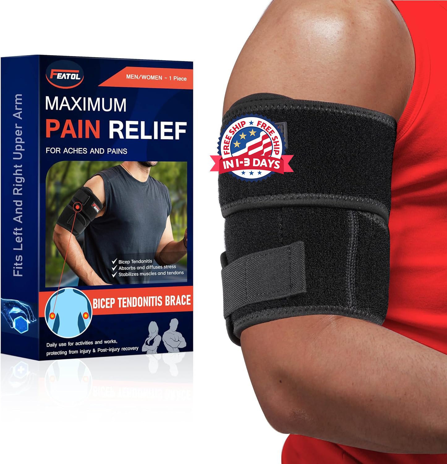 Bandas de soporte para tríceps y bíceps para la parte superior del brazo
