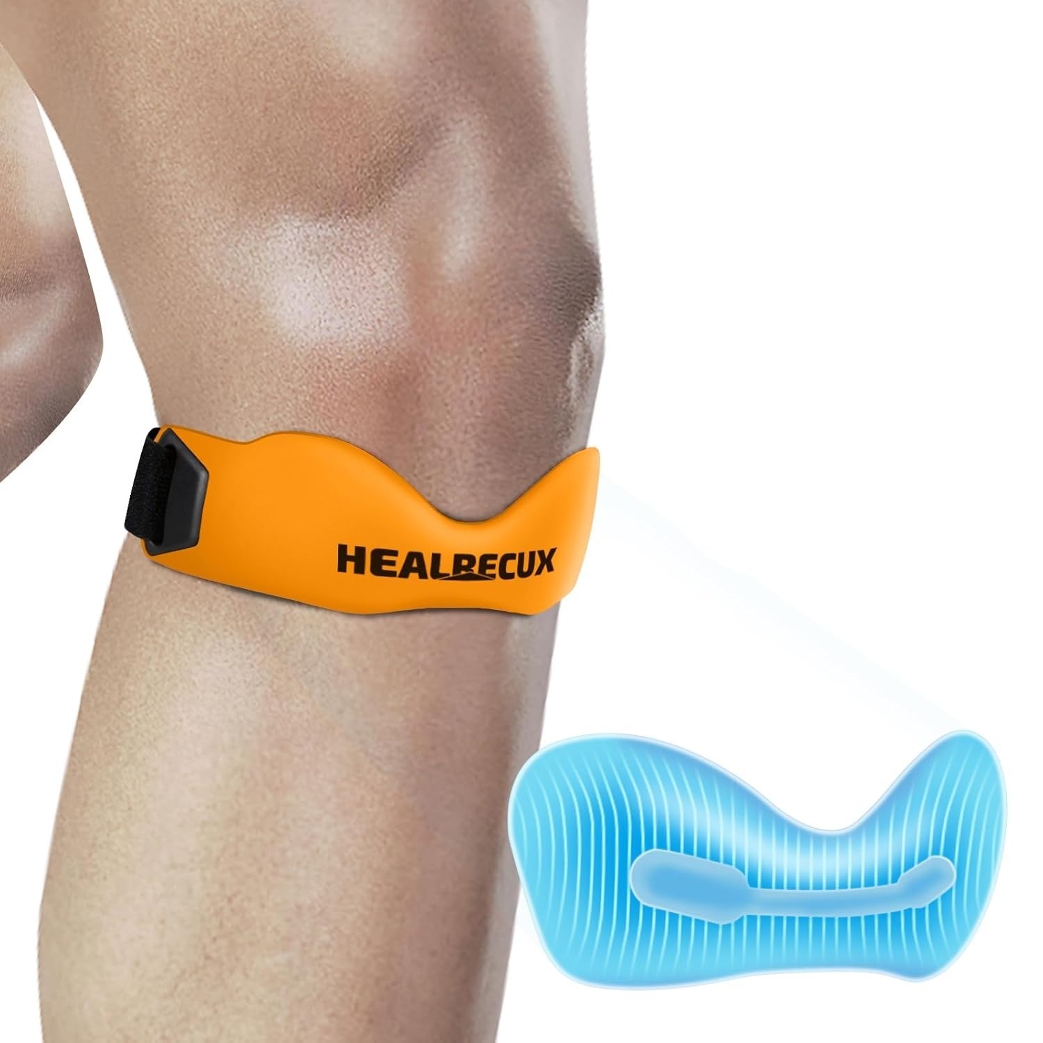 Patella Knee Strap Tendon Support Band for Pain Relief Running Brace Orange
