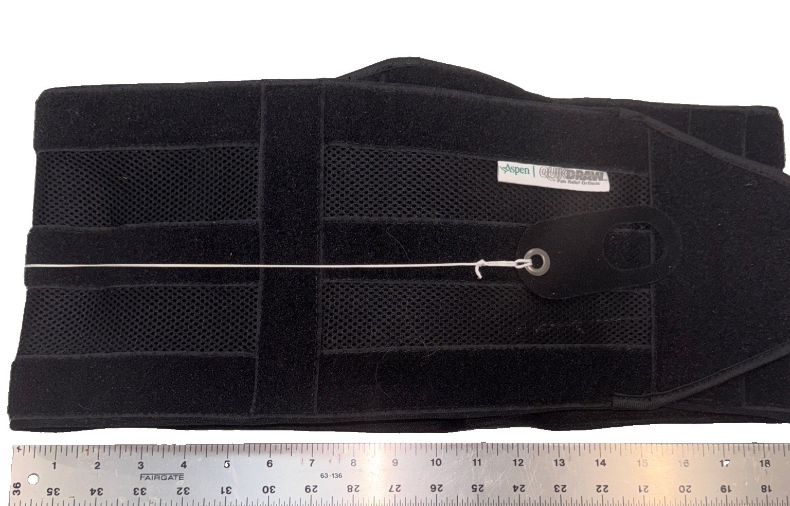 Aspen QuickDraw Pain Relief Orthosis Back Brace Size XL Black Used 56“ Length