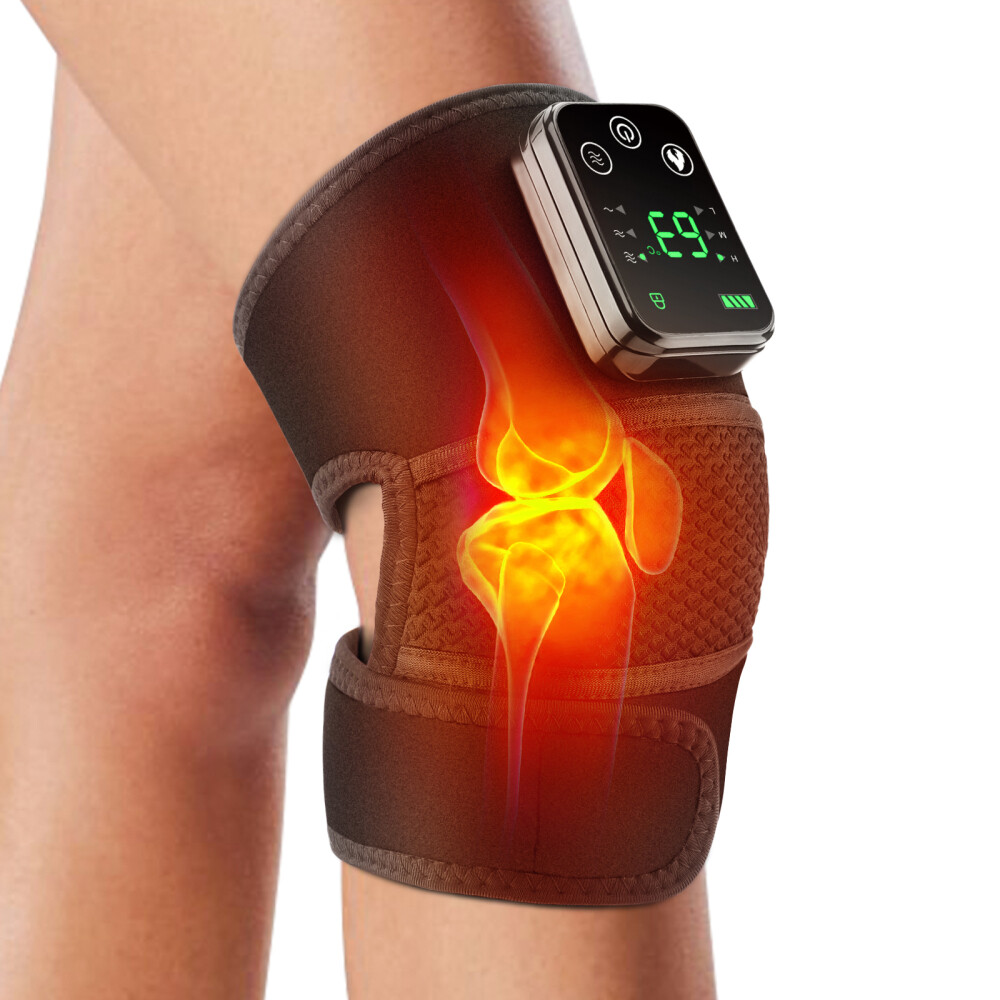 Electric Heated Vibration Knee Joint Brace Therapy Shoulder Massager Pain Relief