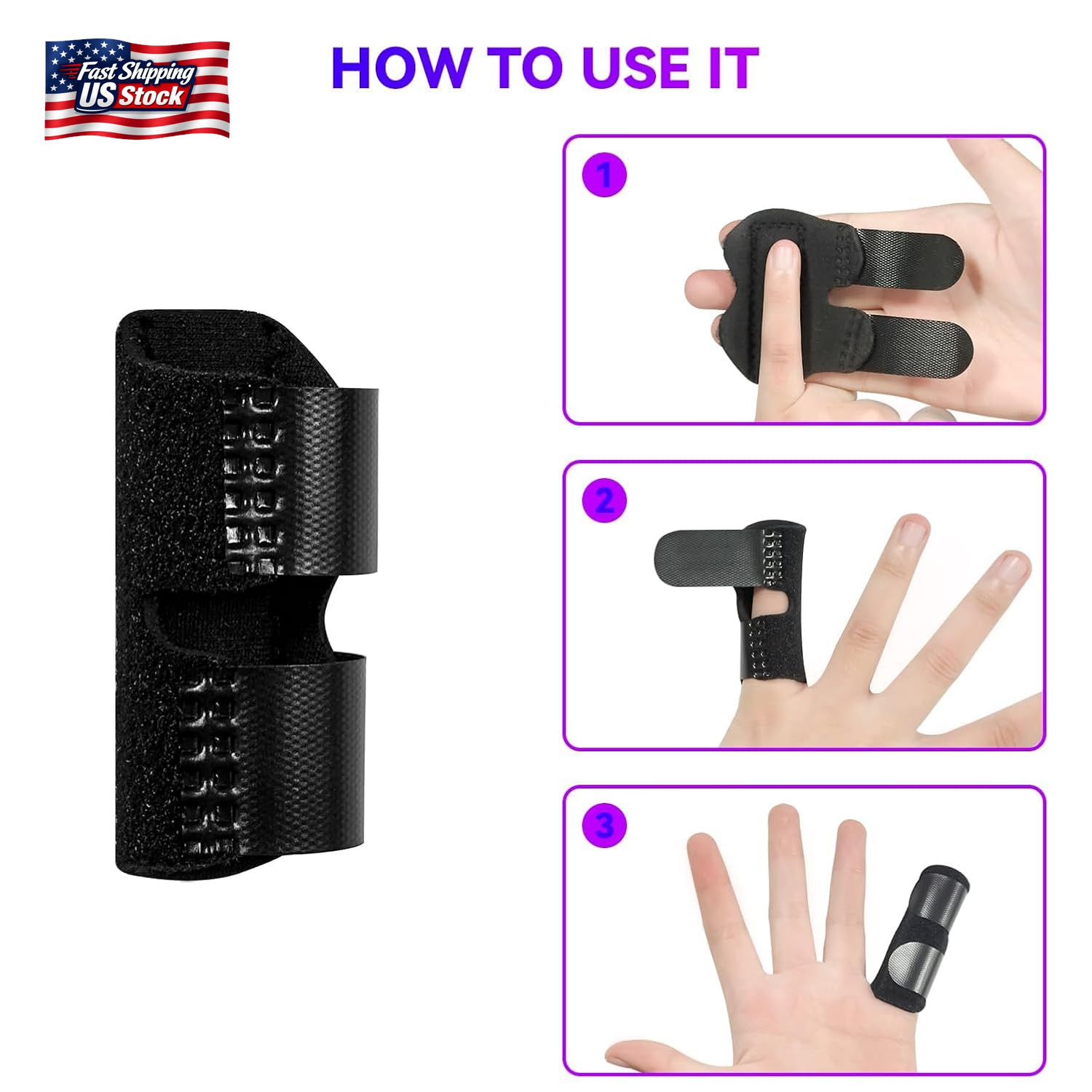 2 PCS Small Finger Splint, Adjustable Trigger Finger Splint, Straightener for Br