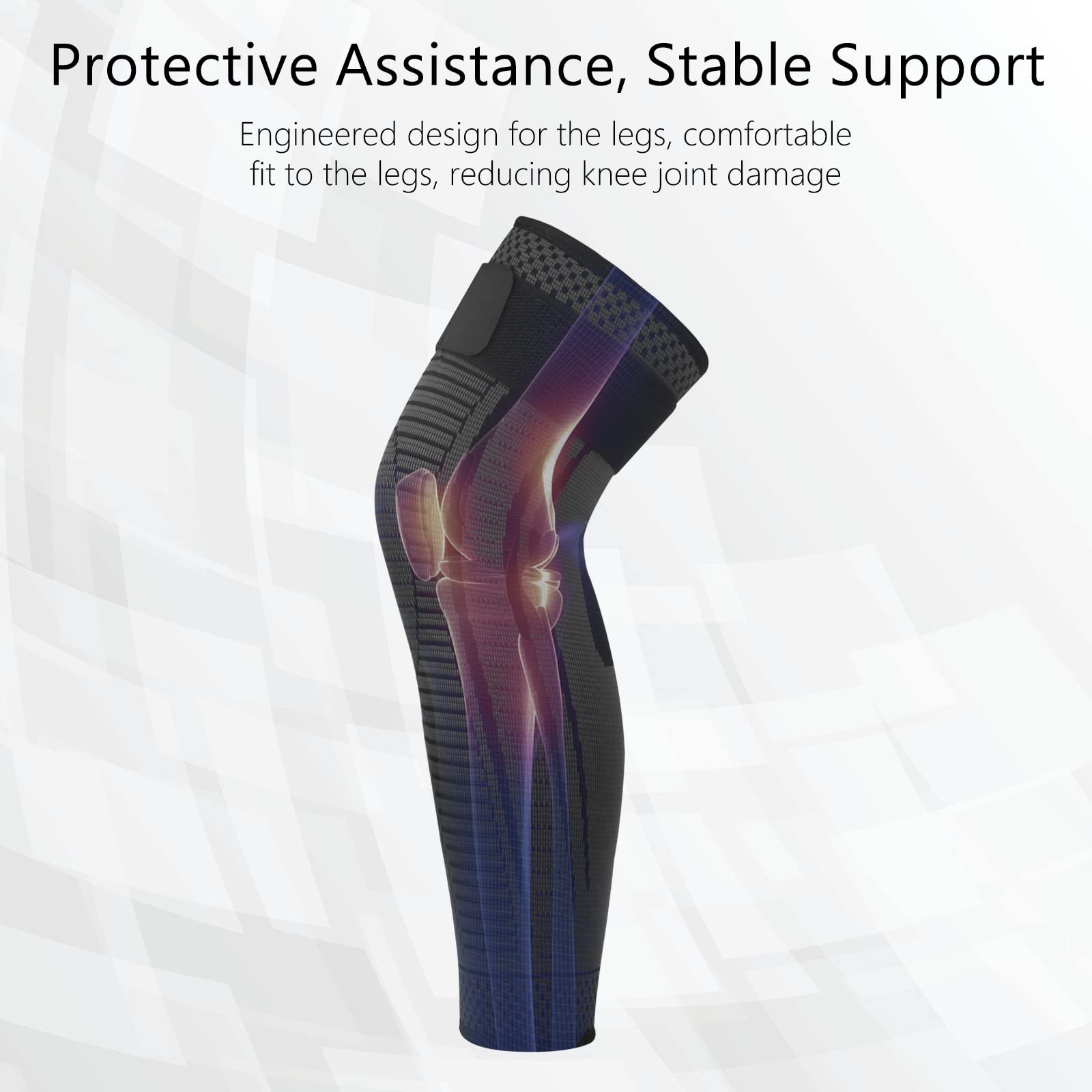 Full Leg Compression Sleeves 2 Pack anti Slip Ventilation Long Knee Support w…