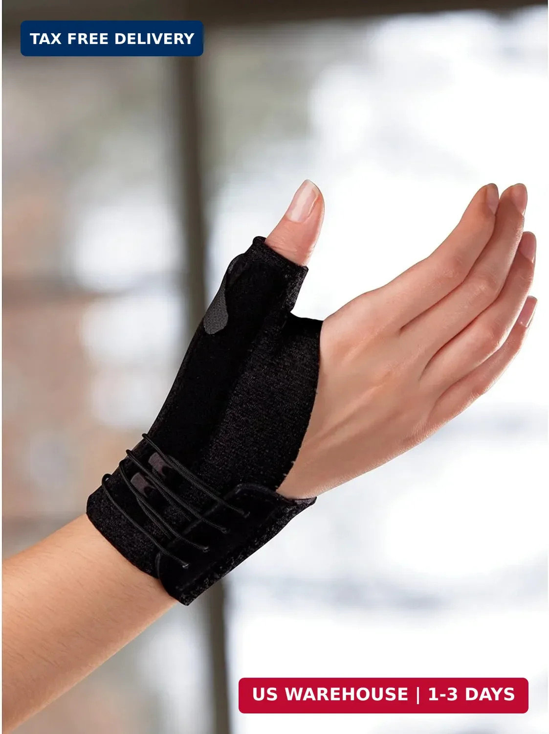 ACE Brand Deluxe Thumb Stabilizer, Adjustable, Black, 1/Pack
