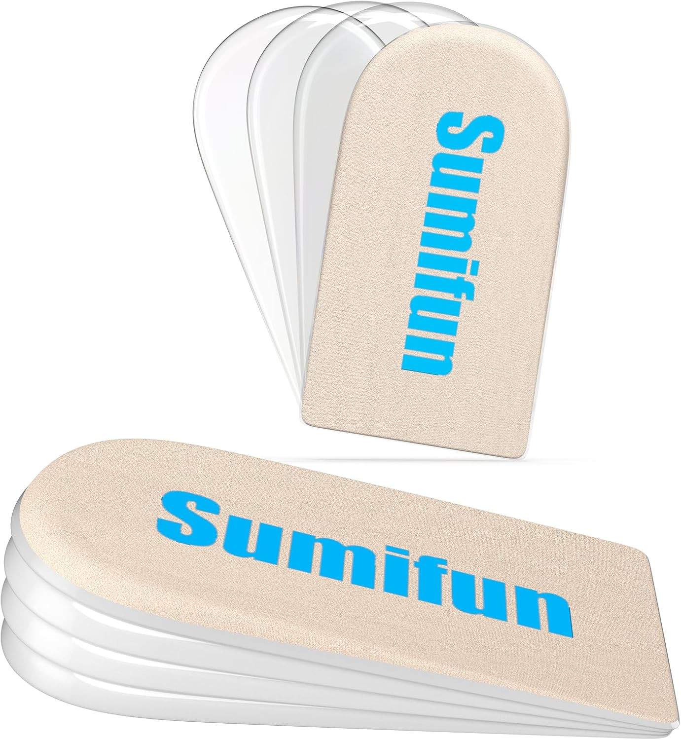 Sumifun Heel Lift, 4-Layer 1 Inch Gel Shoe Lifts for Women Uneven Legs, Adjustab
