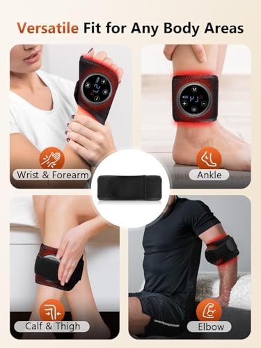 Red Light Therapy Wrap with Heat & Massage for Hands, Wrist, Knee, Ankle Pain Re