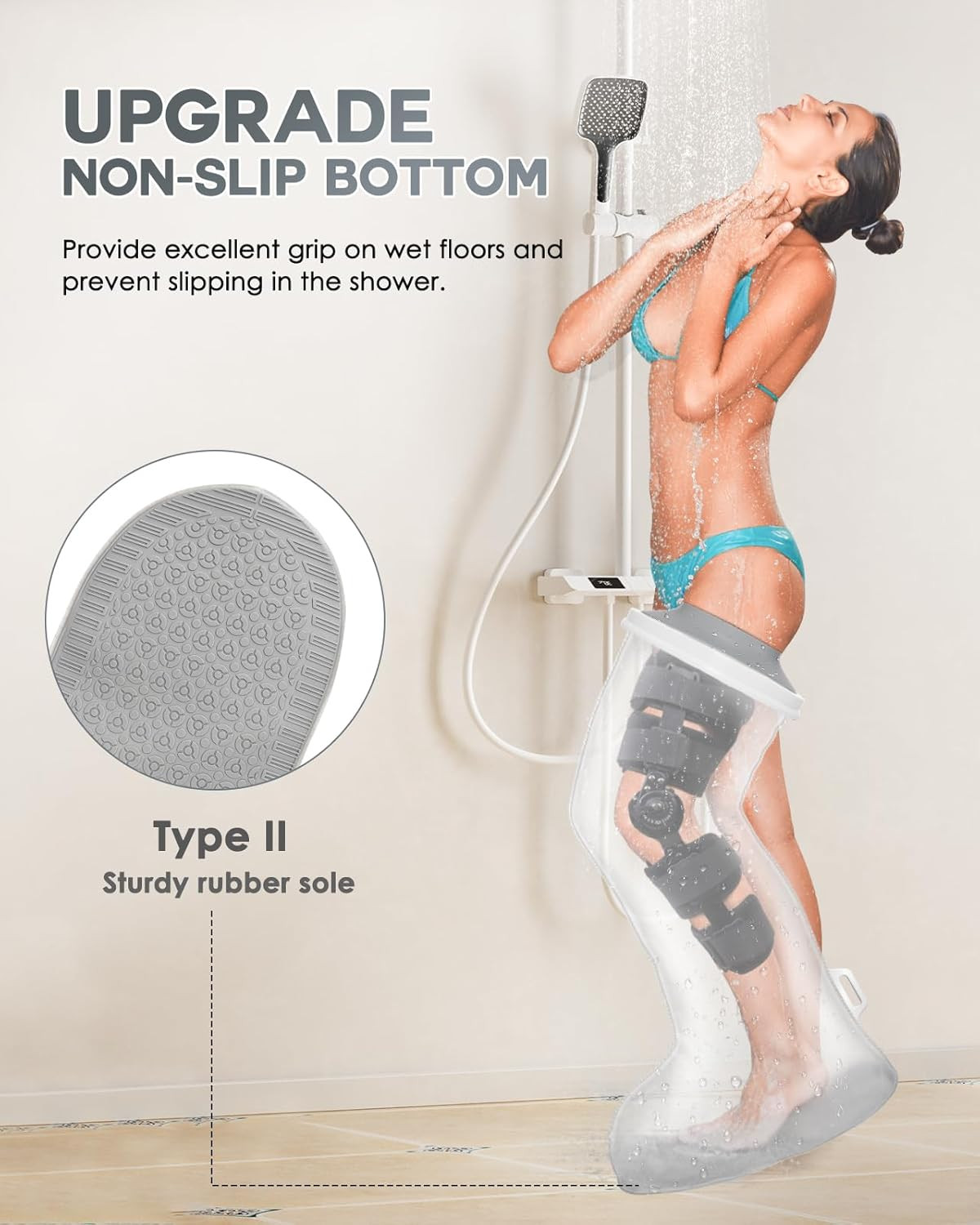 Waterproof Extra Wide Full Leg Cast Cover for Shower after Knee Surgery with …