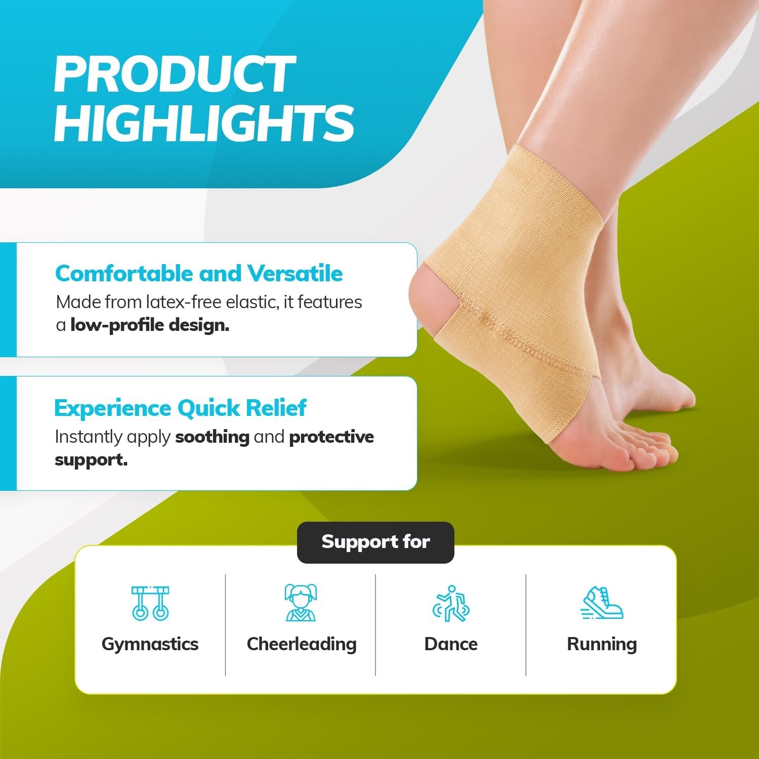 Adjustable Elastic Ankle Brace for Gymnastics Dance Support