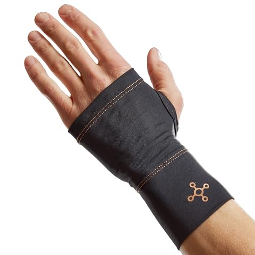 TOMMIE COPPER WRIST COMPRESSION SLEEVE (S/M, BLACK), 4D STRETCH & – BLACK