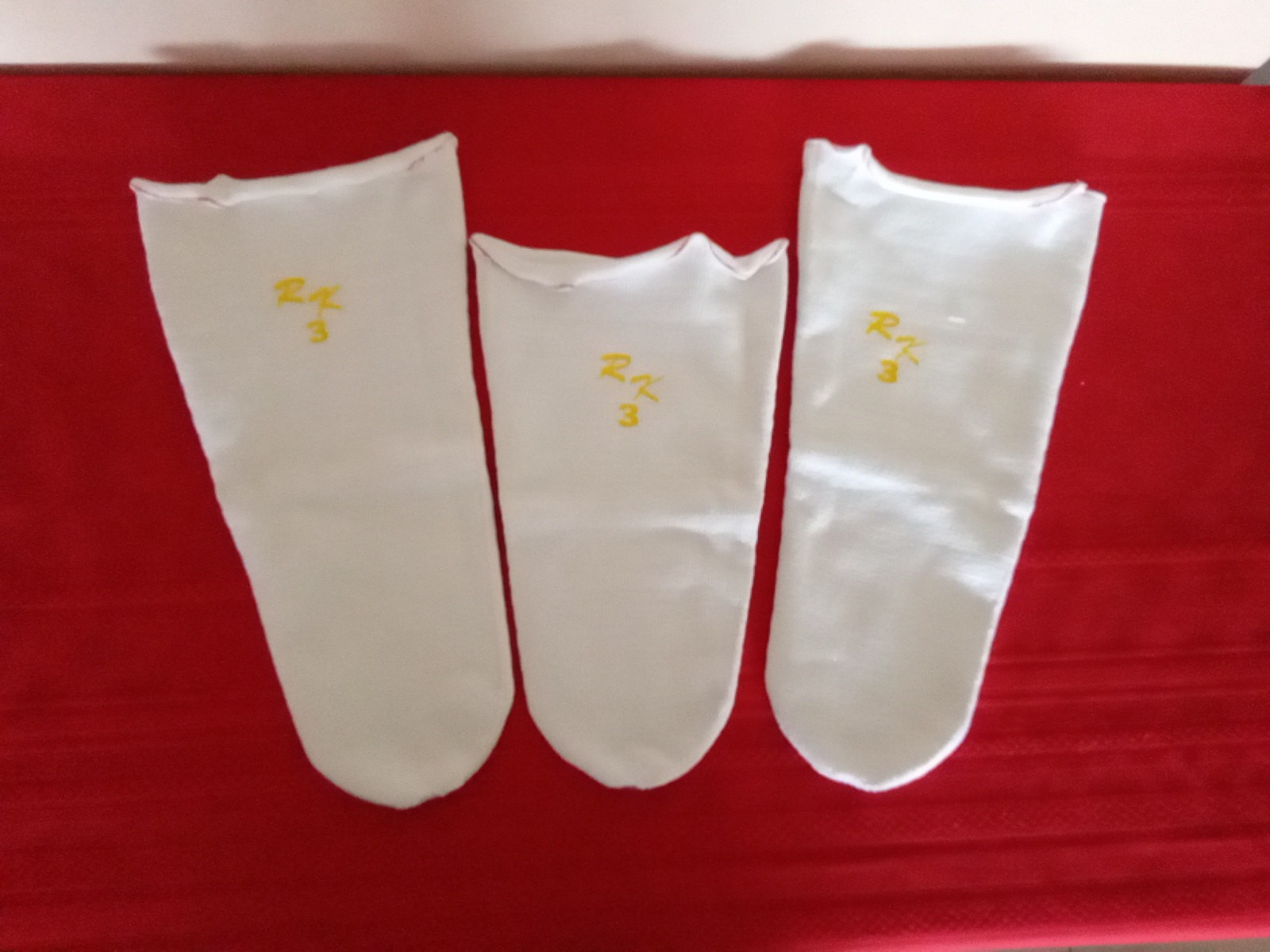 Lot of 3 Royal Knit The Royal Flush White Prosthetic Sock Knitted Hole 3 Ply 10”