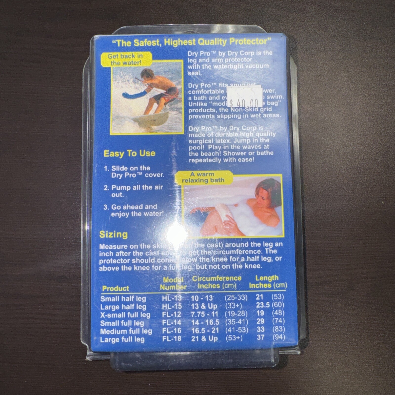 New Dry Pro Waterproof Leg Protector X Small Full Leg #FL 12 Swim Shower Bath