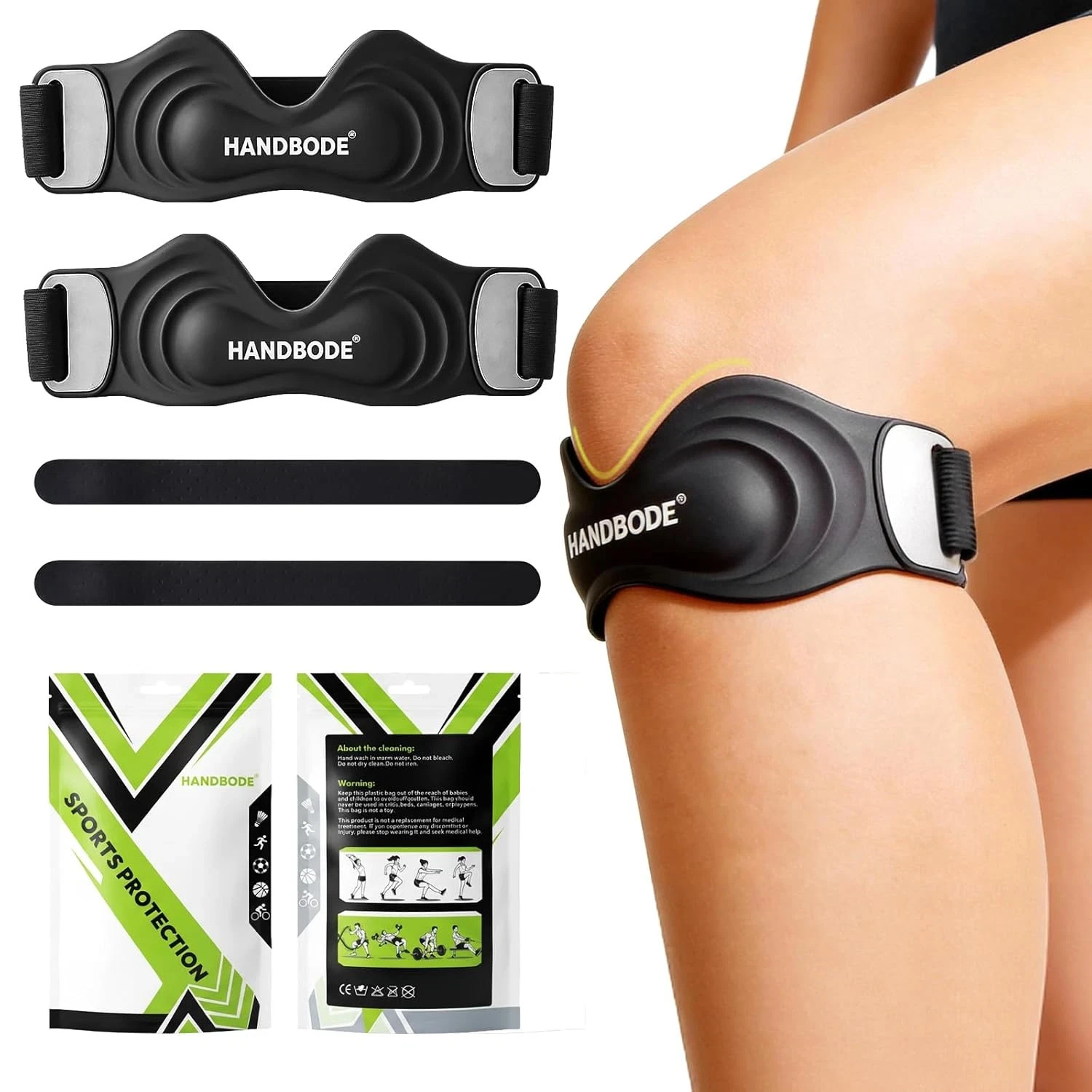 Patellar Tendon Support Strap, Silicone Knee Brace for Men Women, Adjustable Pat