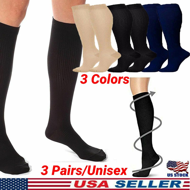 Women Men Compression Knee High Medical 20-30 mmHG S/M – X/XL Stockings Socks