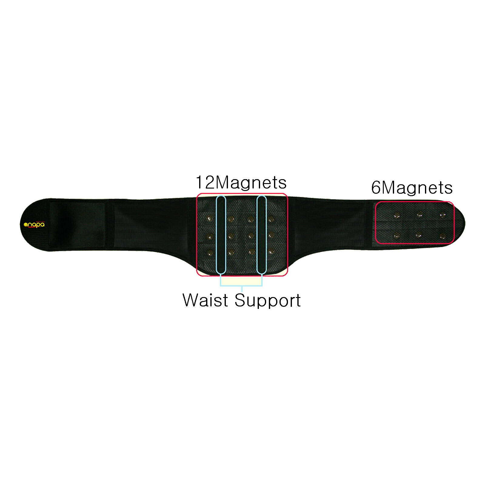 Anapa Pain Relief Waist Belt Support Magnetic Ore Therapy KFDA 2ea