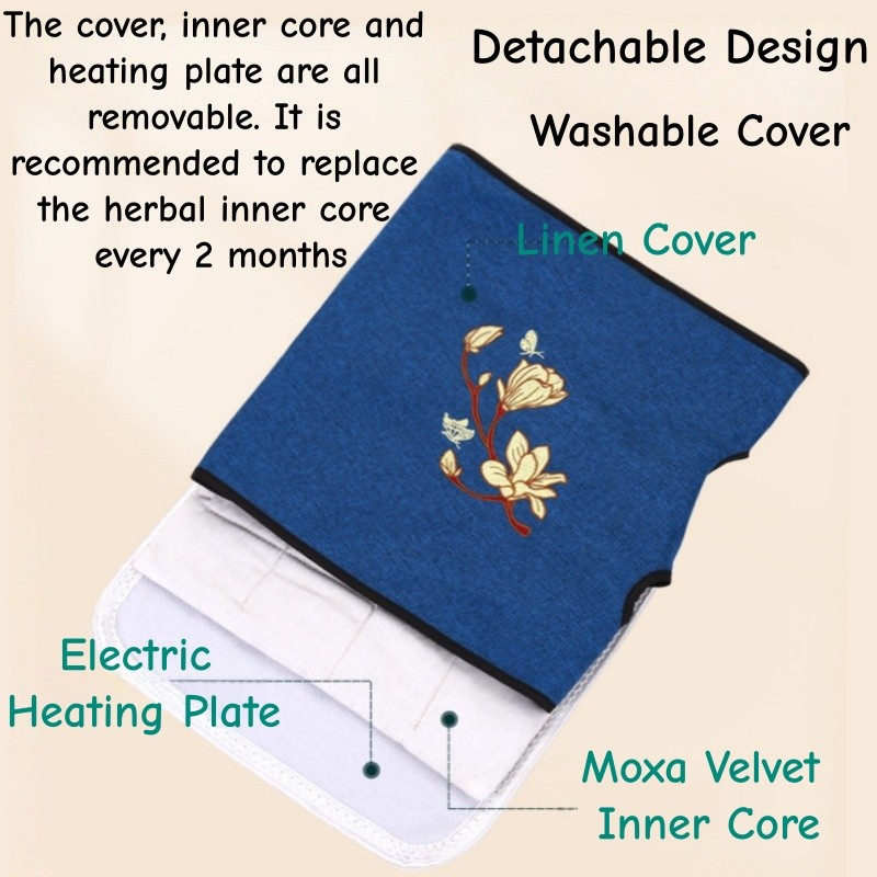Electric Heated Knee Brace Moxibustion Heating Leg Massage Warm Pain Relief Pad