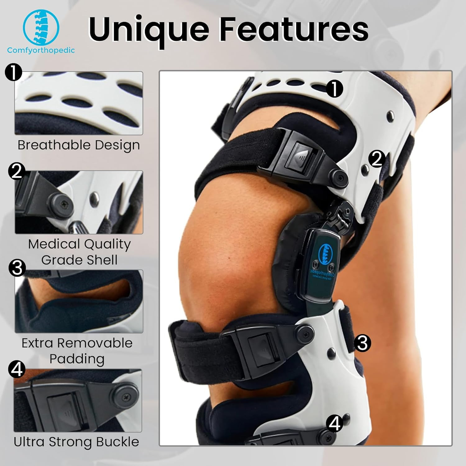 OA Unloader Knee Brace for Medial Pain Relief and Arthritis Support, Right
