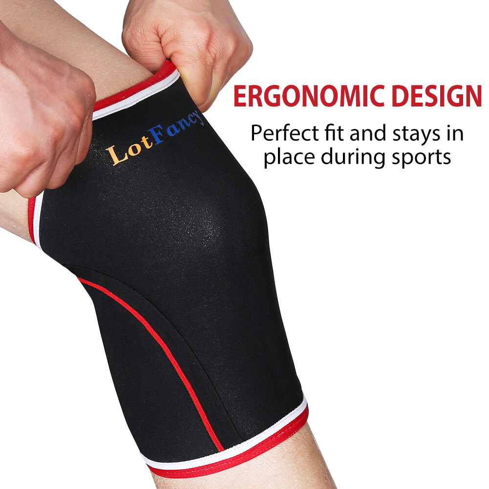 2 Pack Knee Sleeves Support Compression Weightlifting 7mm Neoprene Sleeve Sport