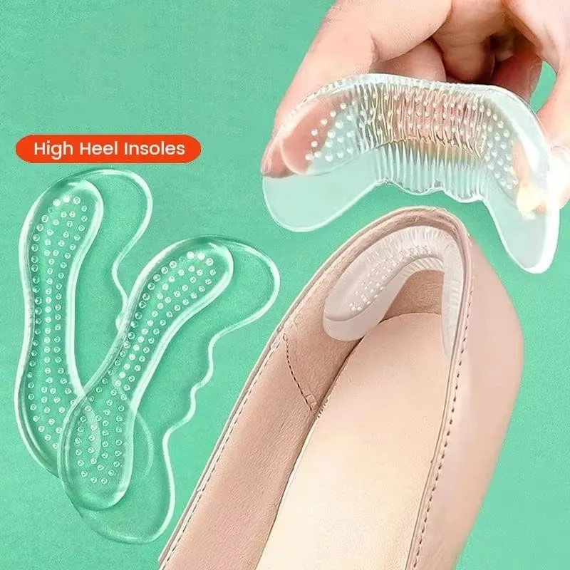 Anti-Wear Shoe Heel Pad Foot Pain Relief Inserts Silicone Gel Insoles for Shoes