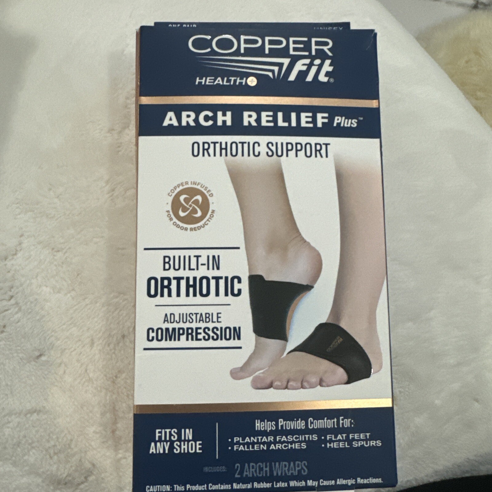 Copper Fit Health Unisex Arch Relief Plus with Built-In Orthotic Support – Black